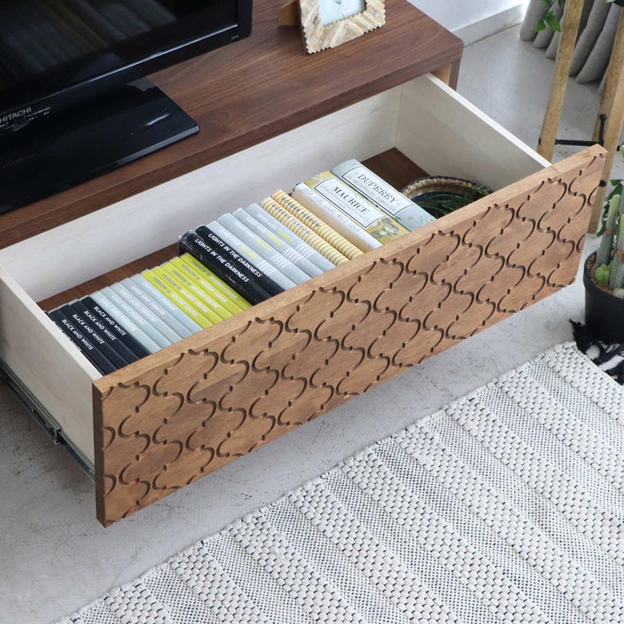 東馬（Tohma） テレビ台 ローボード アルダー材 モロッカン柄 日本製