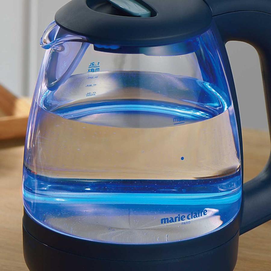 電気ケトル 1.2L Aqua Glass マリ・クレール 電気ポット （ 電気ポット 湯沸しポット 湯沸し器 湯沸かし ポット ガラス ）｜colorfulbox｜03