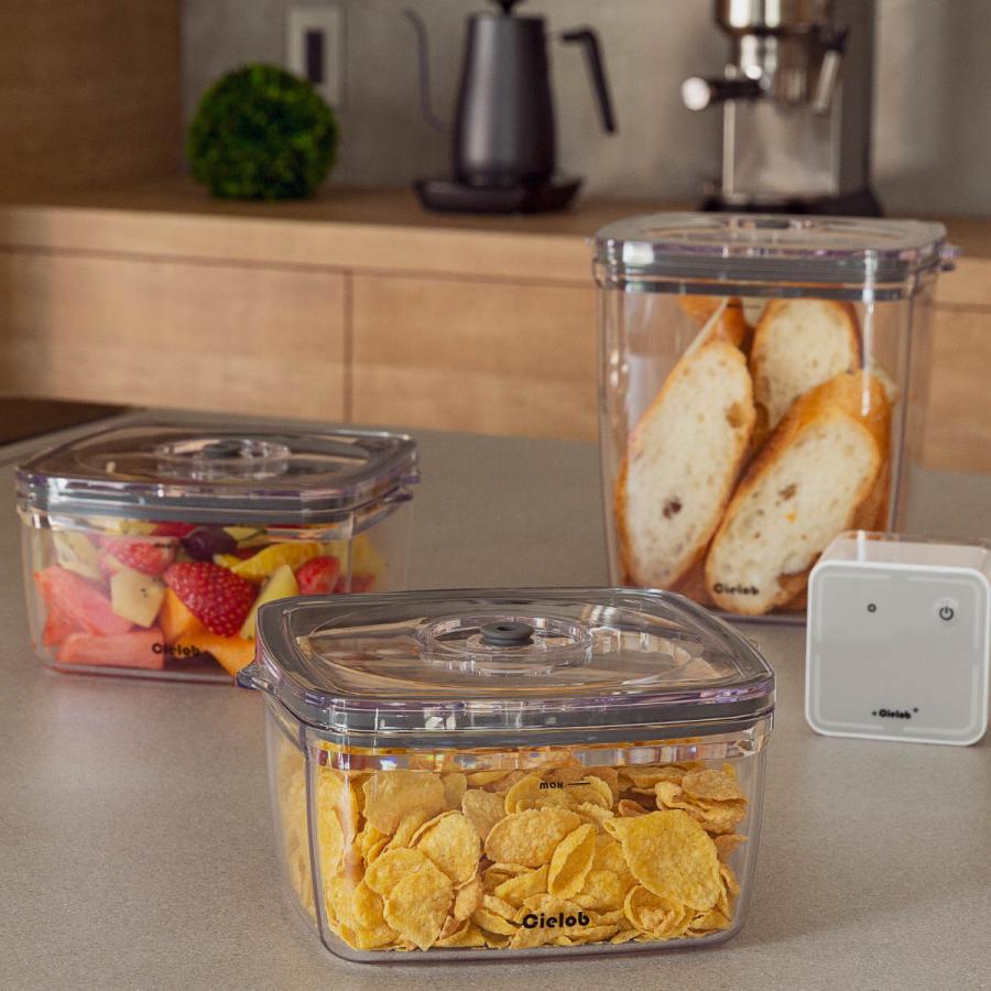保存容器 2.5L Cielob 真空キャニスター スクエア （ セーロブ