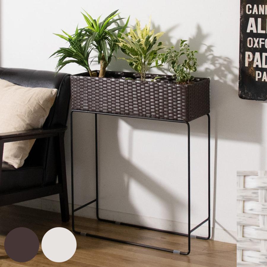 宮武製作所 プランタースタンド ラタン調 スチールフレーム 幅60cm