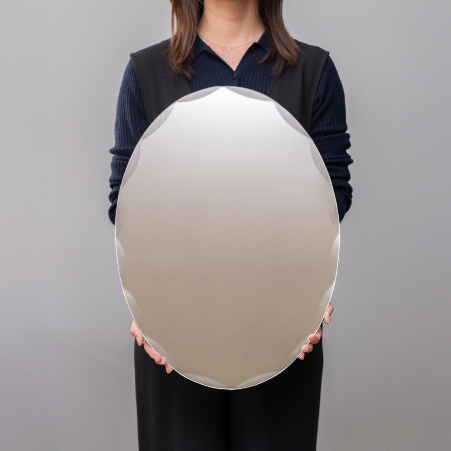 塩川光明堂 ミラー 壁掛け ウォールミラー 40×55cm マム （ 丸 楕円