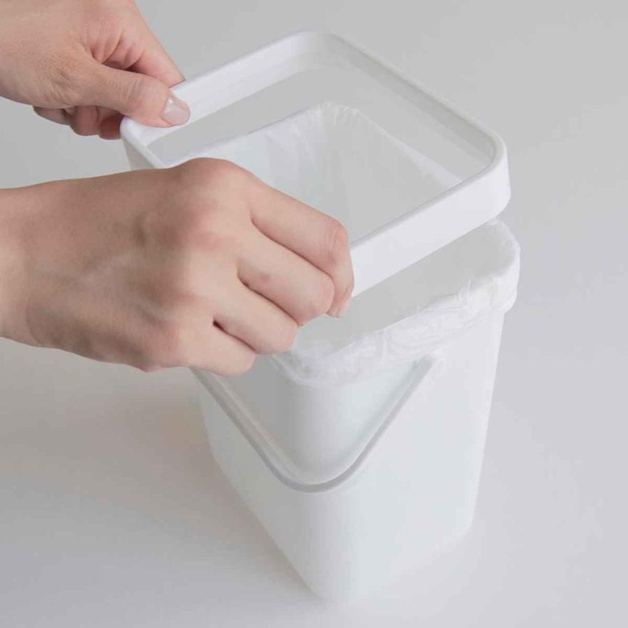オカトー ゴミ箱 3L シェルパカ バケツにもなるフタ付きダストボックス ホワイト （ キッチン用 生ごみ 三角コーナー 3リットル ごみ箱 ...
