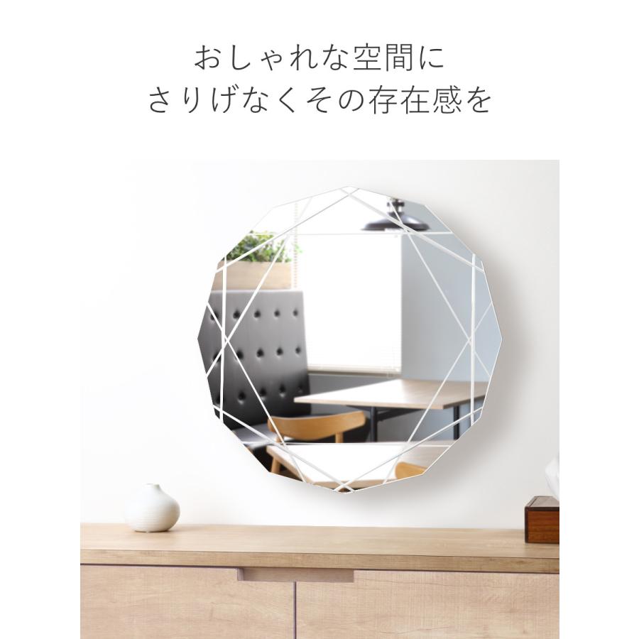 塩川光明堂 ミラー 壁掛け 62×62cm ウォールミラー モーデン