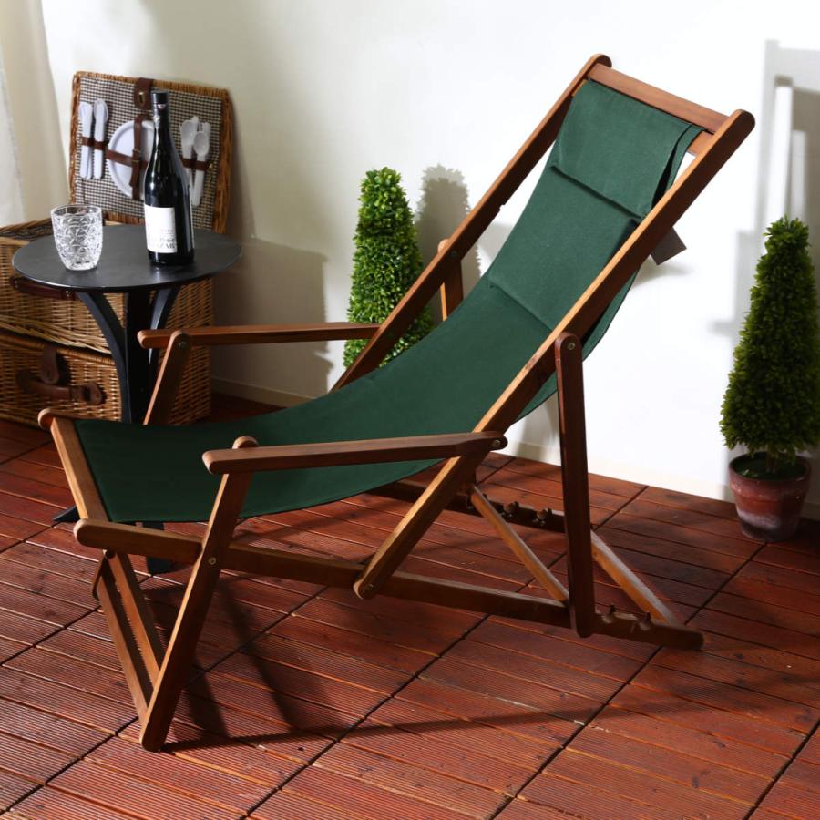 デッキチェア　木製×帆布　フジ貿易　［状態良好］❲引取り限定❳ 不二貿易 ガーデンチェア デッキチェア 折りたたみ : お弁当