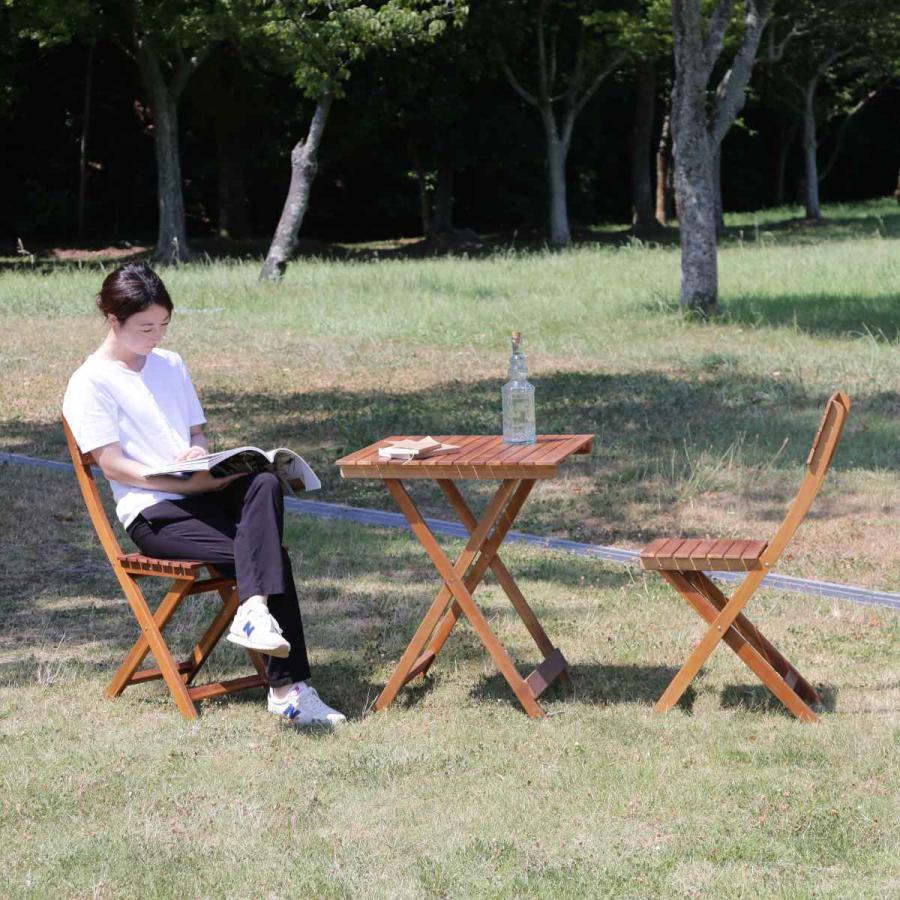 不二貿易（Fuji Boeki） ガーデンテーブル ガーデン3点セット 木製