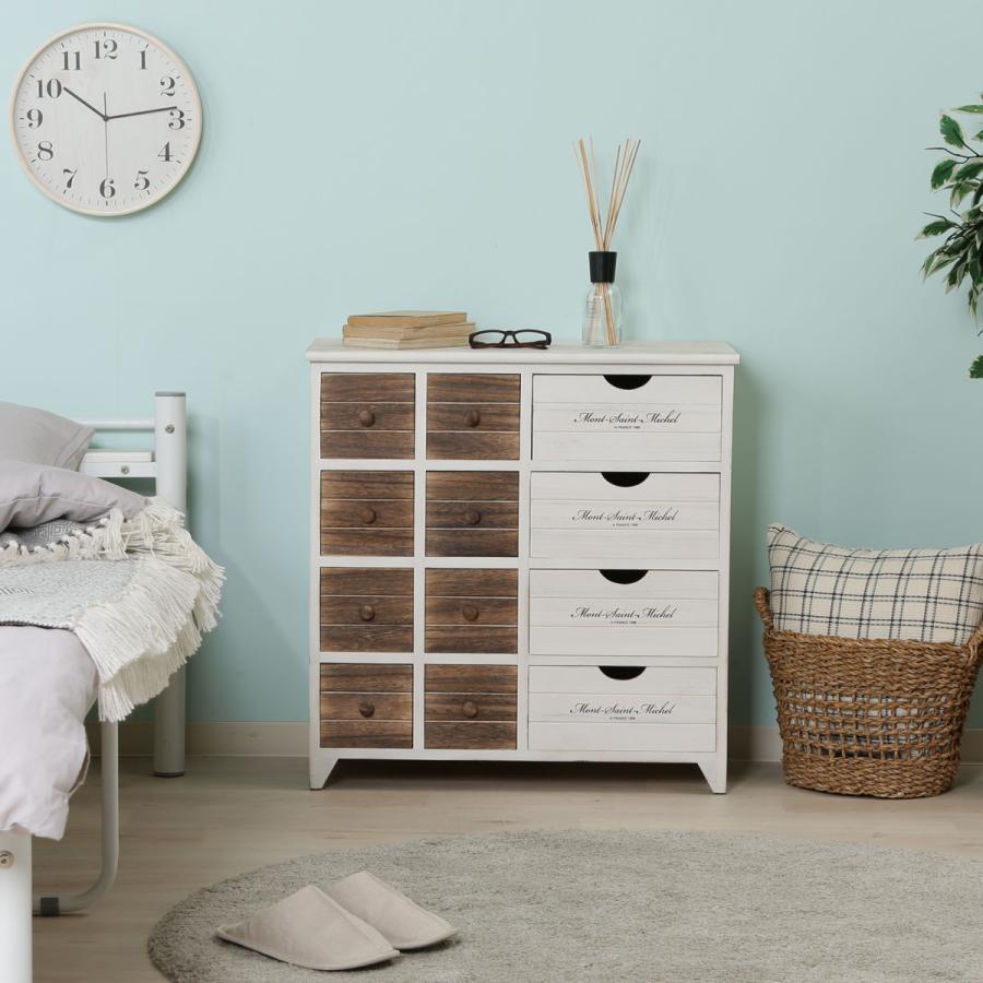 不二貿易（Fuji Boeki） チェスト 幅68cm 3列4段 アンティーク調