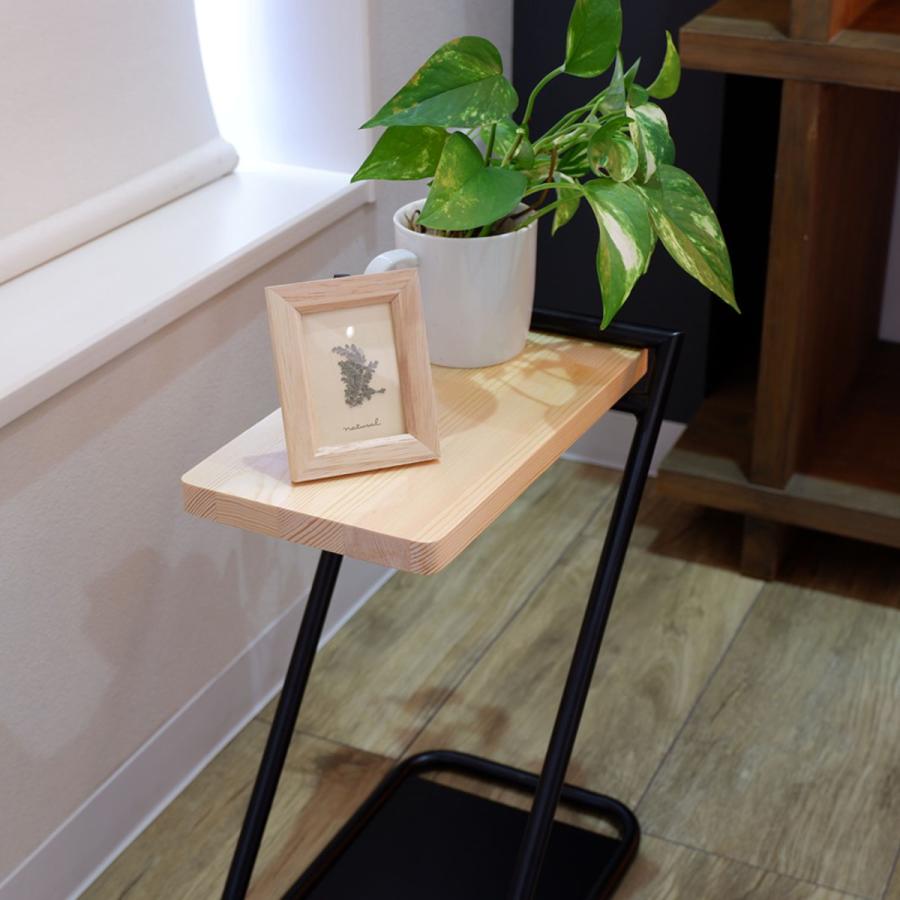 飾り台　サイドテーブル　欅天板　アイアン脚 3974200973dd9dec3c0085b4e34356