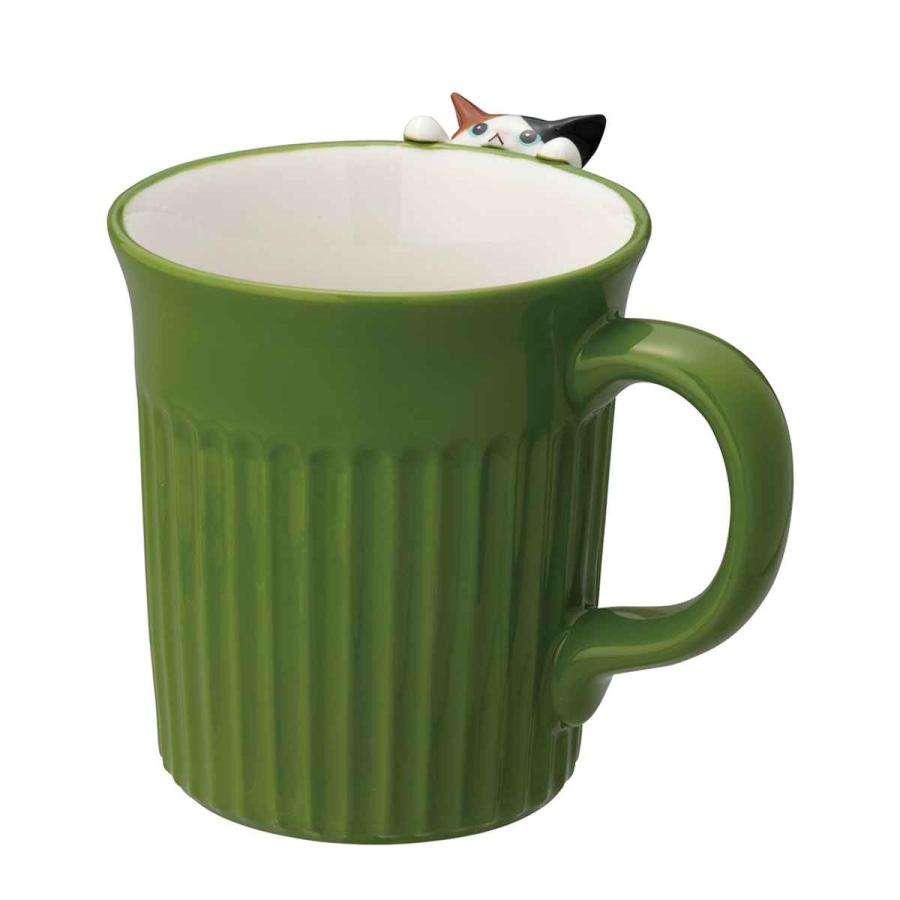 猫の陶器製 マグカップ マグカップ 250ml にらめっこ猫マグ 陶器 （ マグ コップ カップ ネコ