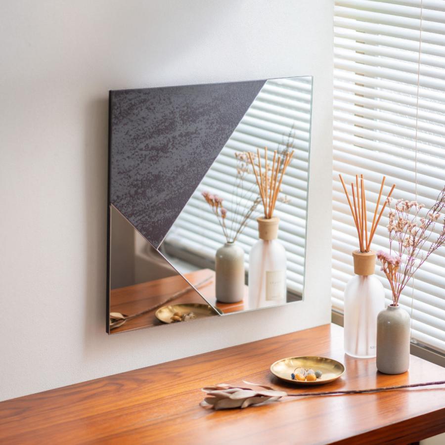 塩川光明堂 ミラー 壁掛け ウォールミラー イージス 45×45cm （ 鏡