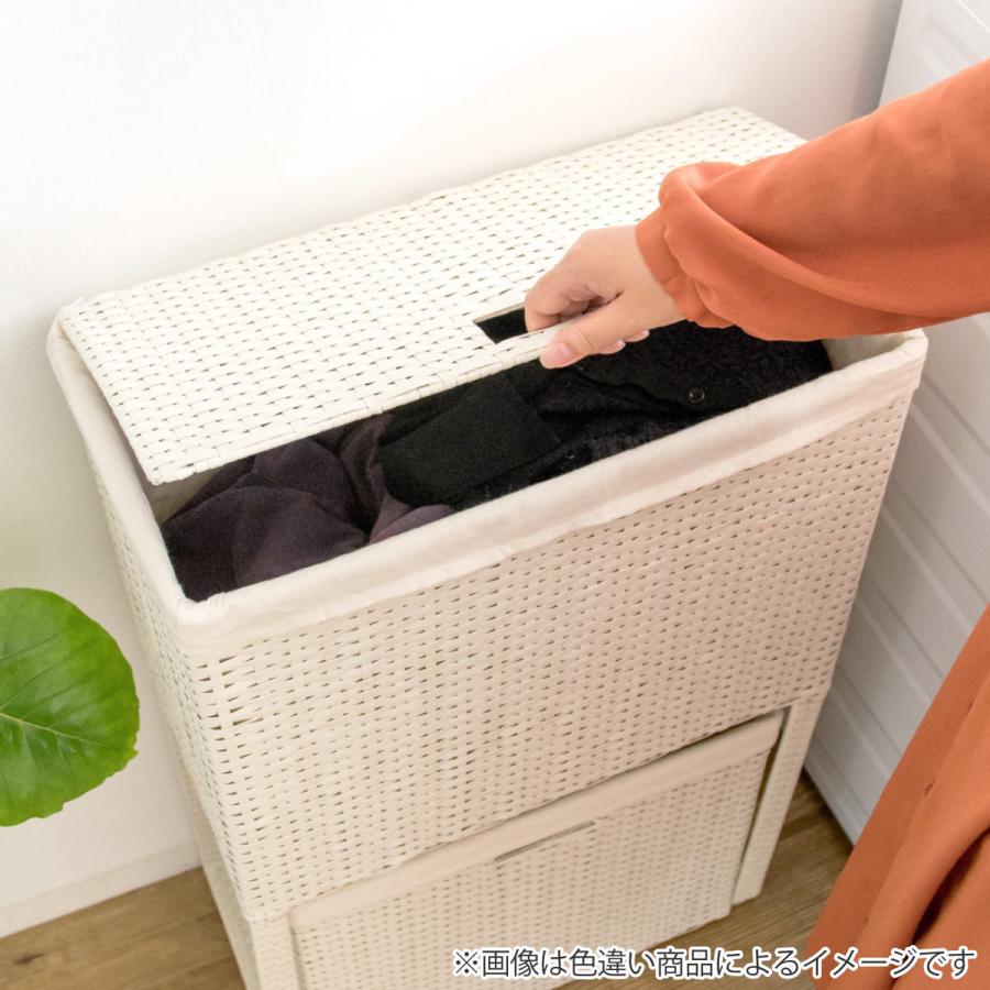 宮武製作所 ランドリーボックス ふた付き Diario ラタン調 ブラウン