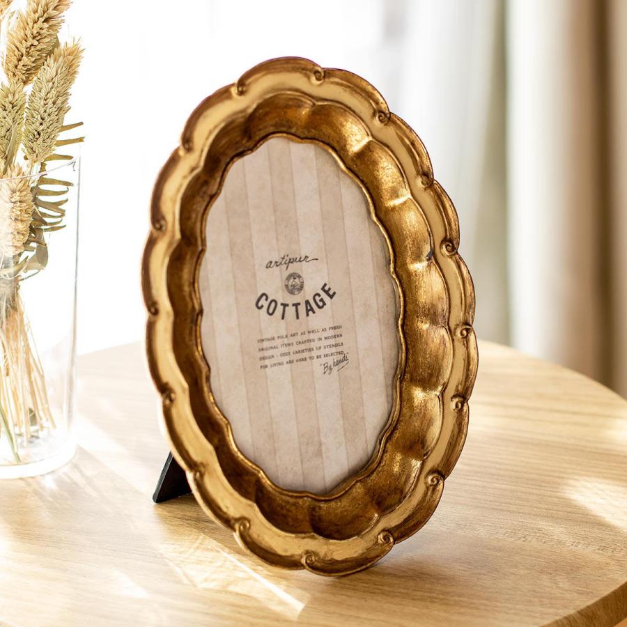 【10月末まで出品】値下げ不可 アンティーク オーバルフレーム フォトフレーム オーバルフォトフレーム 波型 ポストカード KG判