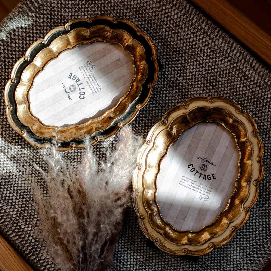 フォトフレーム オーバルフォトフレーム 波型 ポストカード KG判