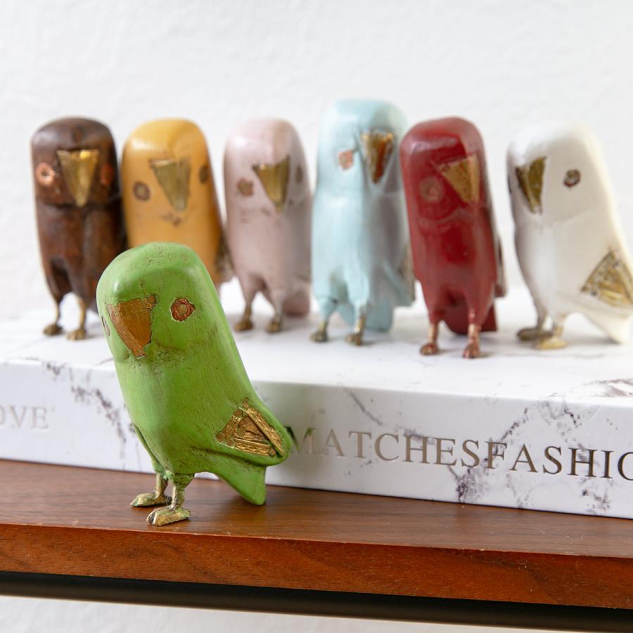 オブジェ フクロウ Sサイズ マスコット 木製 （ ふくろう 鳥 かわいい