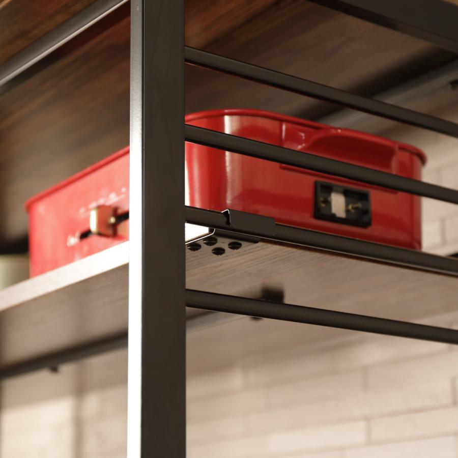 弘益 キッチンラック 幅93.5cm レンジ台 スチールフレーム ルナ