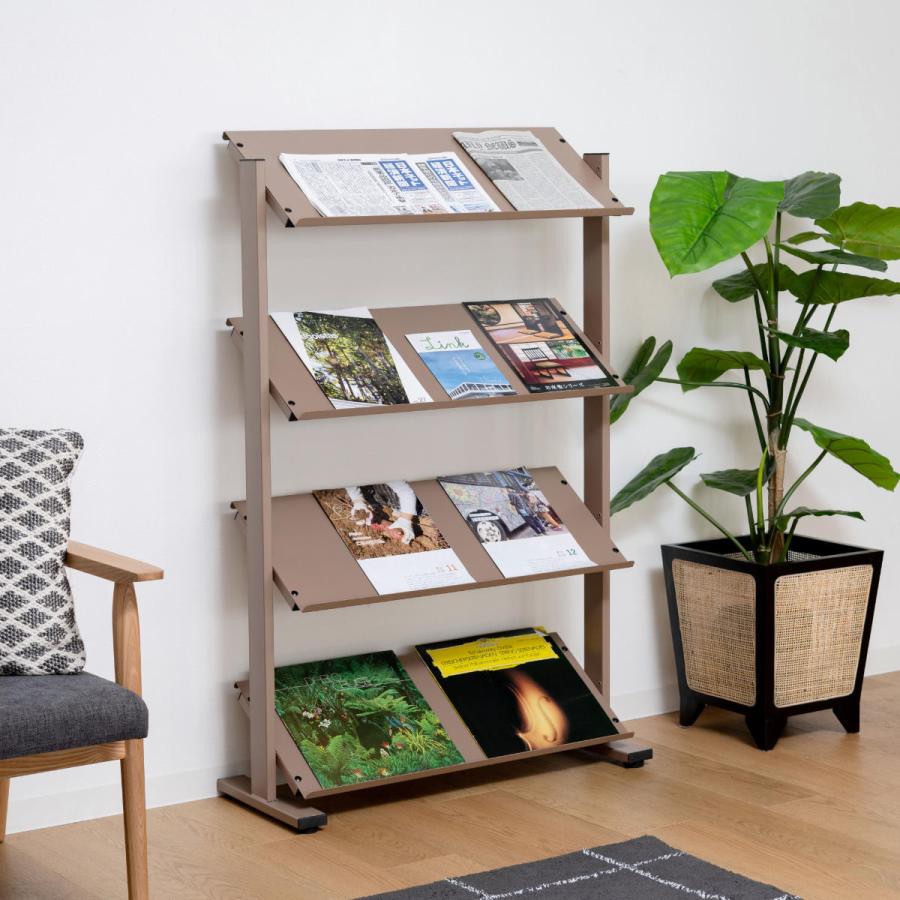 【新品未使用】ディスプレイラック 4マス 本棚 マガジンラック 収納 幅80cm 不二貿易 ディスプレイラック 幅80cm 4マス 2列2段 フラップ扉