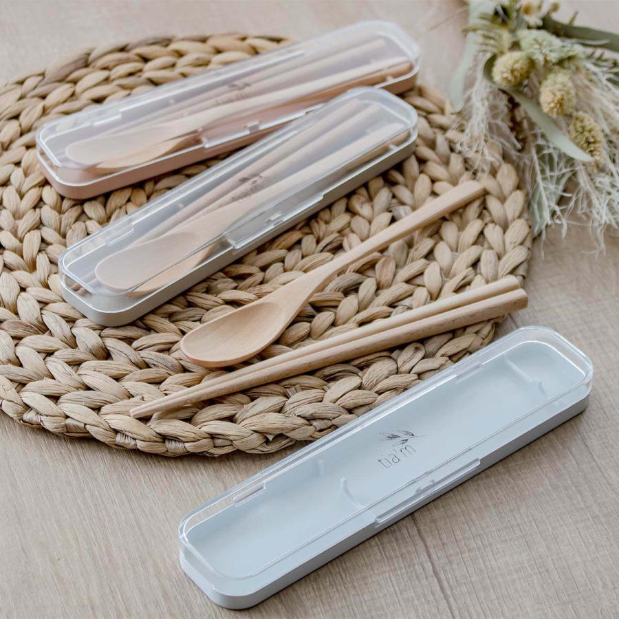 コンビセット スプーン お箸 木目調 tiam （ 箸 カトラリーセット 大人