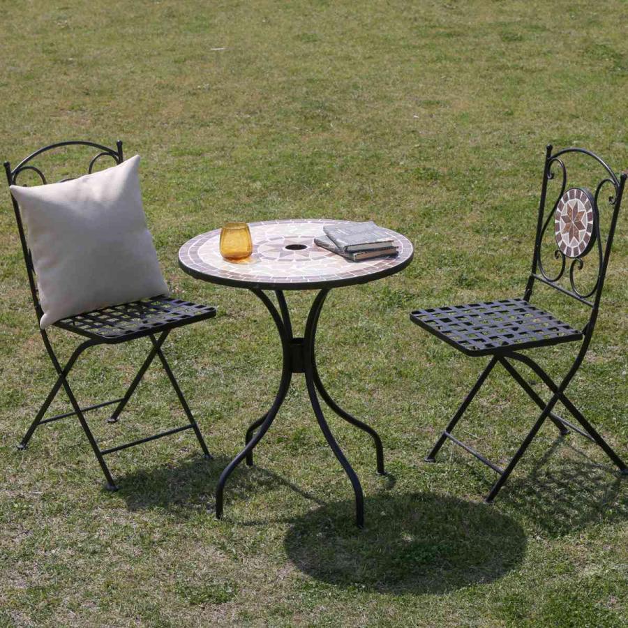 不二貿易（Fuji Boeki） ガーデンチェア モザイクチェア 星柄 2脚