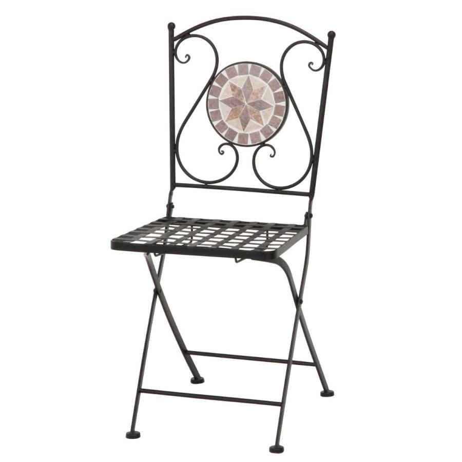 不二貿易（Fuji Boeki） ガーデンチェア モザイクチェア 星柄 2脚