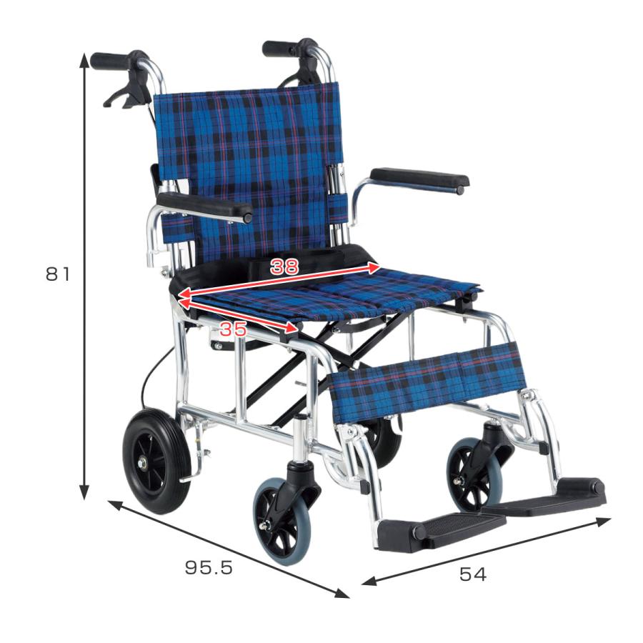 マキテック 車いす ピロプラス 介助式 背折れタイプ 座面幅38cm