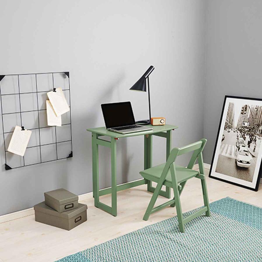 HAGiHARA（萩原） 折りたたみデスク チェア セット 天然木 （ デスク