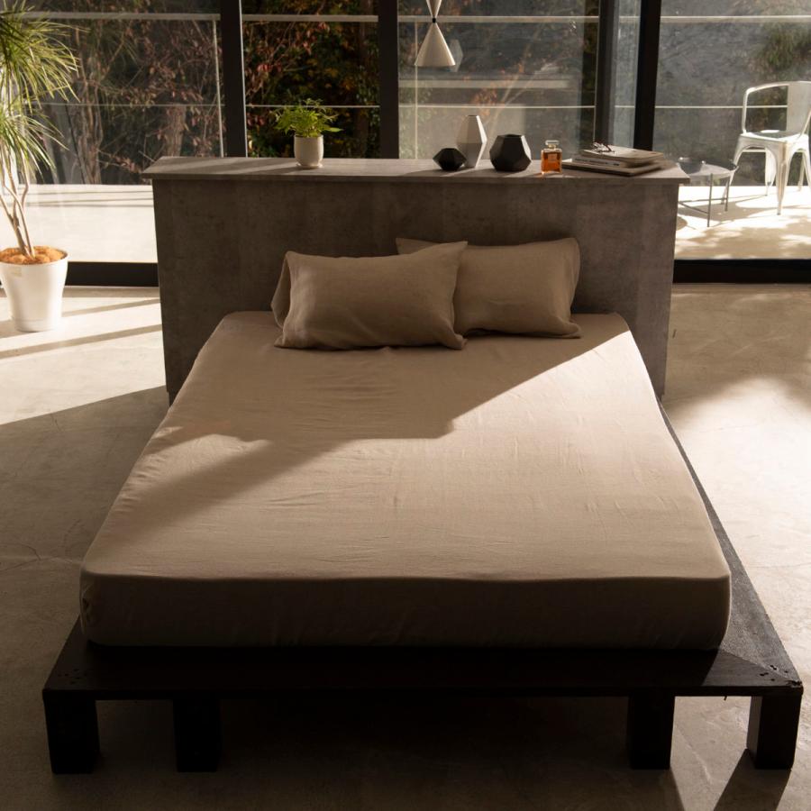 wafu.【ボックスシーツ】リネンand敷きパッド2点 リネンシーツ