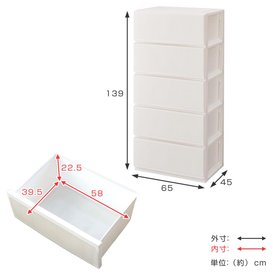天馬 チェスト プロフィックス スタイルケース組立式 深型 5段 高さ