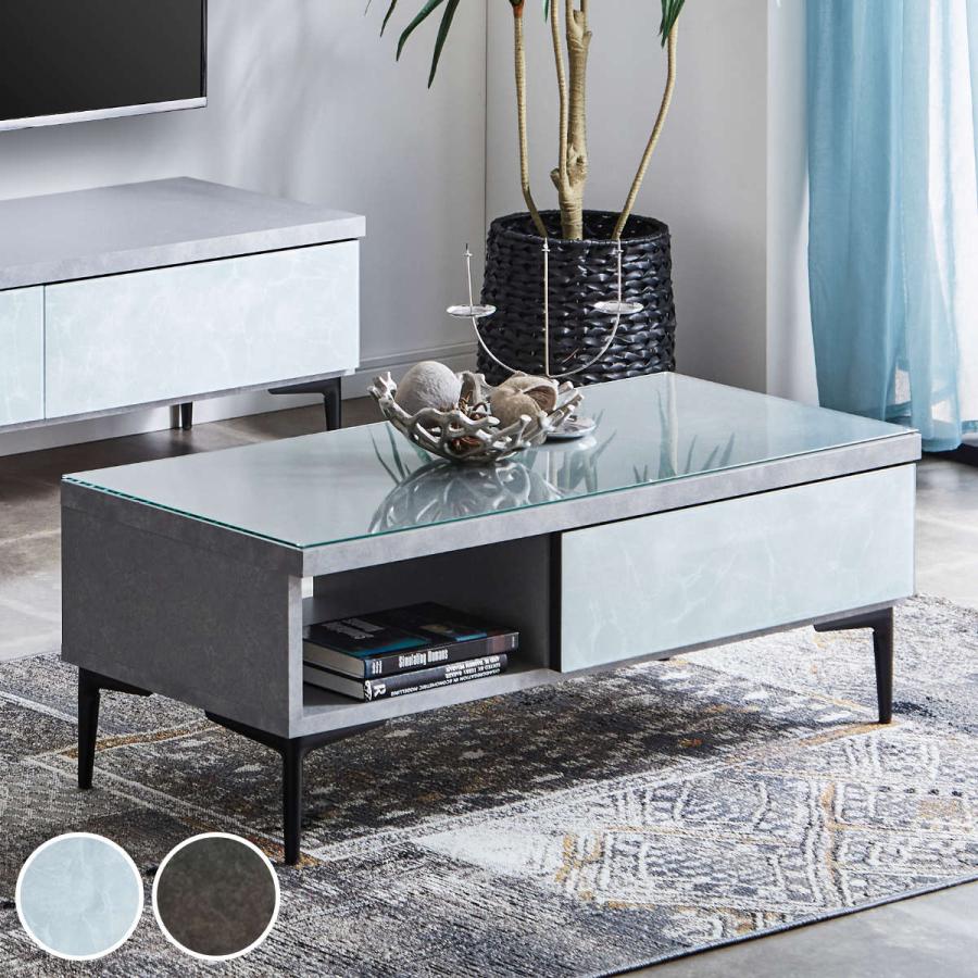 大理石 ガラストップ テーブル