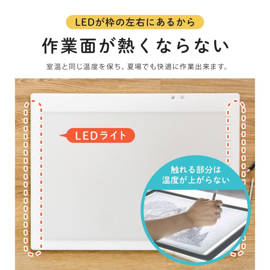 Trytec トレース台 A2 薄型LED トレビュアー グレー 保護シート付 A2