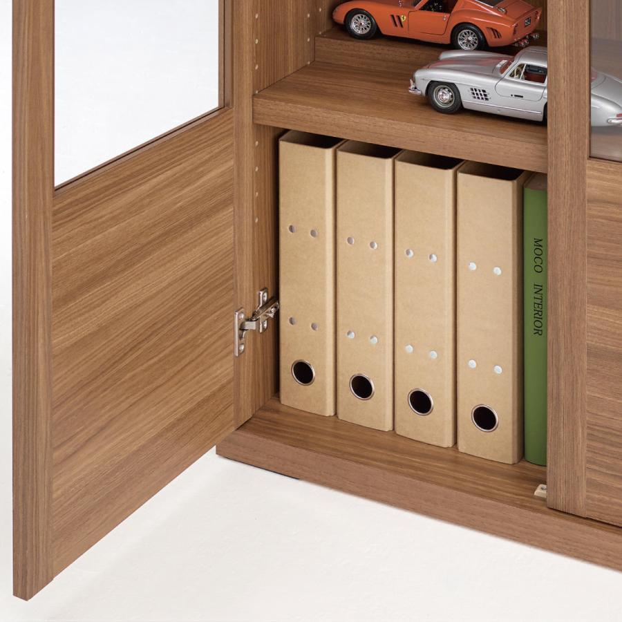 フナモコ 本棚 ガラス扉 前後2枚棚 A4 コミック収納 日本製 約幅