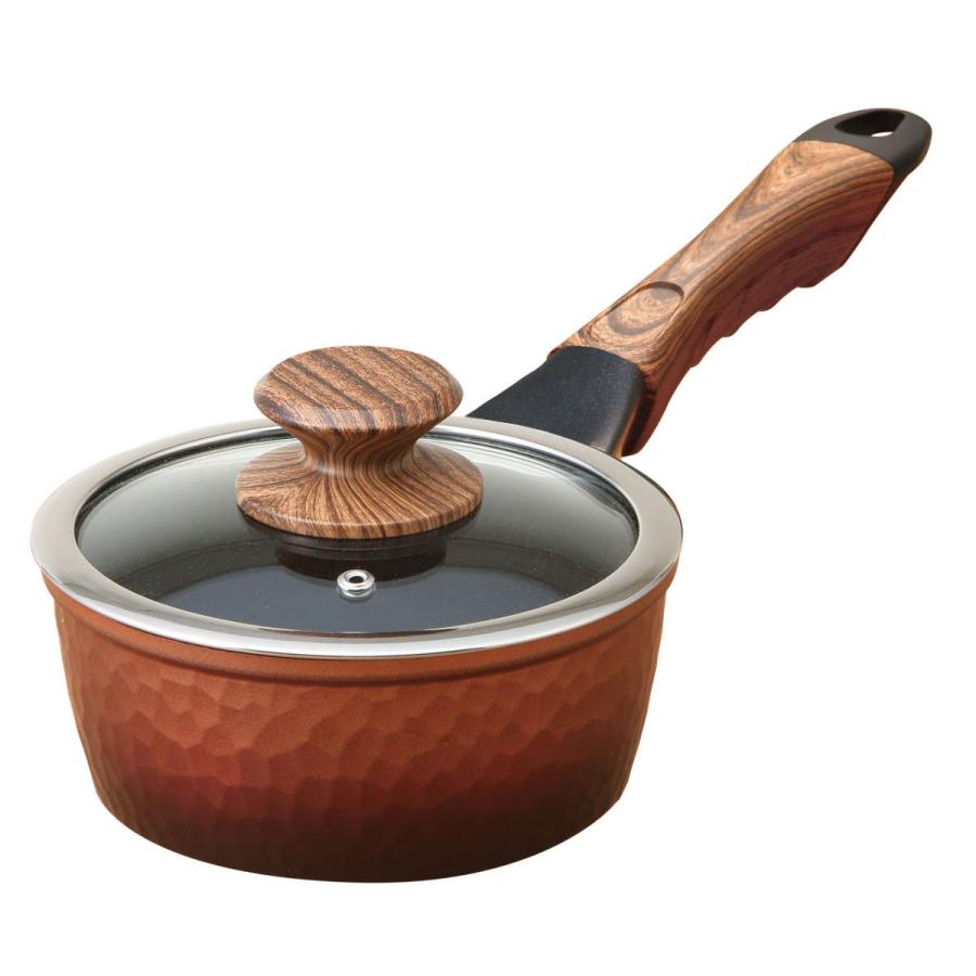 未使用　新光金属　純銅　COPPER100 鎚目入り　　片手鍋 蓋付 楽天市場】片手鍋 18cm 銅 アンティックシリーズ 200V IH