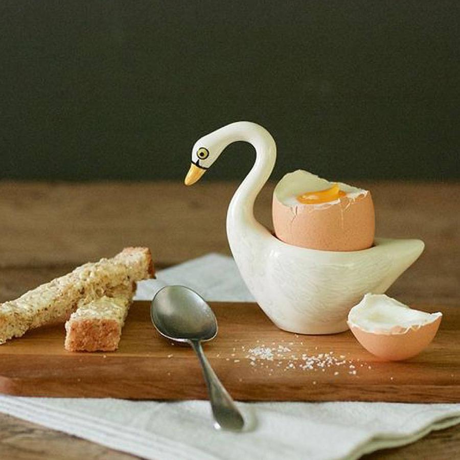 エッグカップ Hannah Turner Egg cups Swan White 白鳥 （ ハンナターナー エッグスタンド 陶器 卵立て 食器 朝食 ゆで卵 小物入れ 小物収納 鳥 スワン ）｜colorfulbox｜04