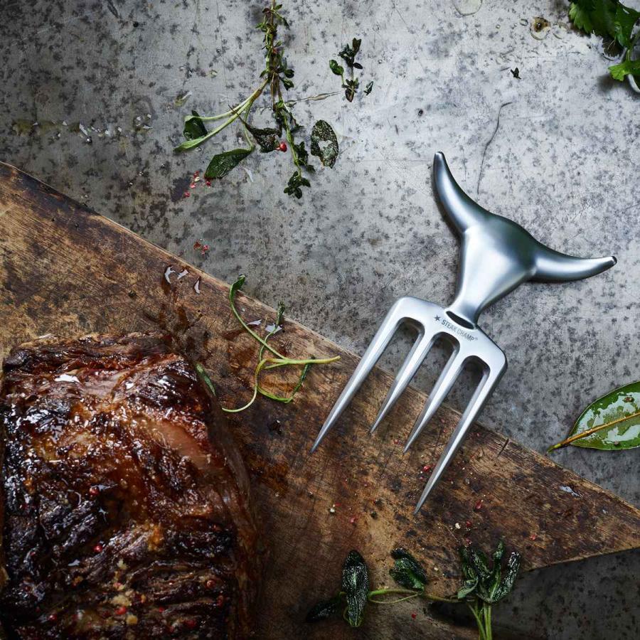 お肉キャンパー アウトレット）ステーキ STEAK CHAMP カット用 フォーク BULL FORK