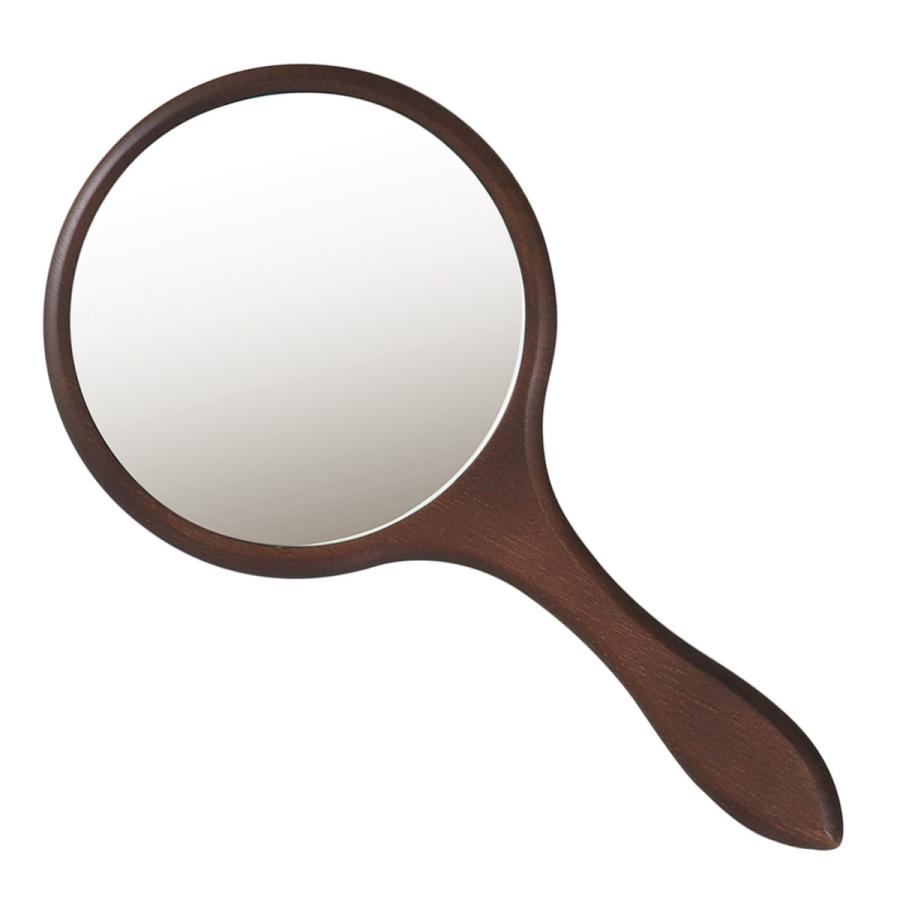 塩川光明堂 手鏡 ハンドミラー 木製 おしゃれ （ 鏡 ミラー 天然木