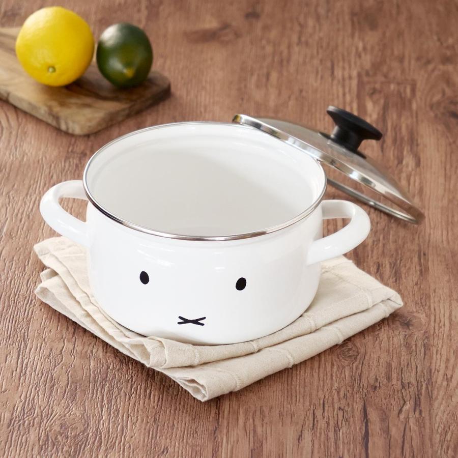 miffyface Series 両手鍋 18cm IH対応 富士ホーロー ミッフィー