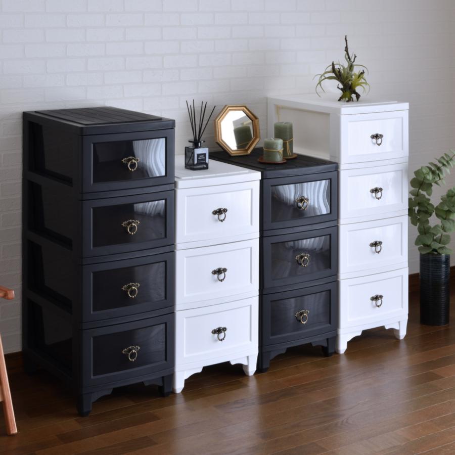 黒白ストライプチェスト 3段収納 黒白ストライプチェスト 3段収納