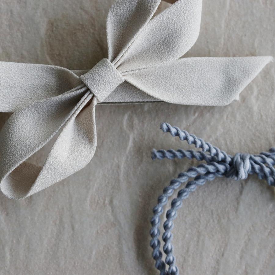 ヘアクリップ ヘアゴム スエードリボンクリップ＆ヘアゴムセット