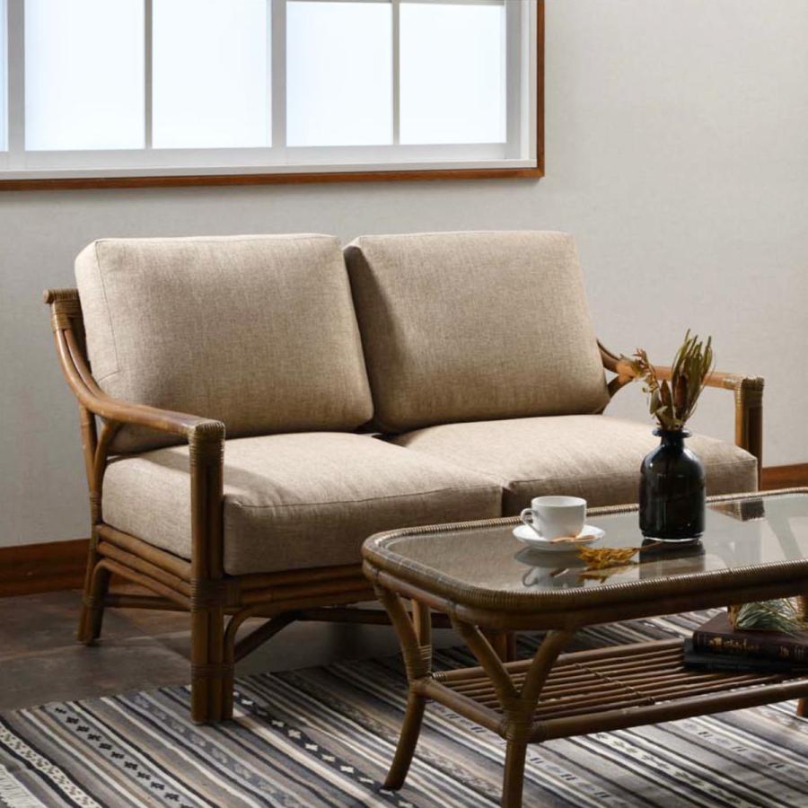 籐 ローテーブル ガラス天板 ラタンテーブル 籐家具 Breeze 幅100cm