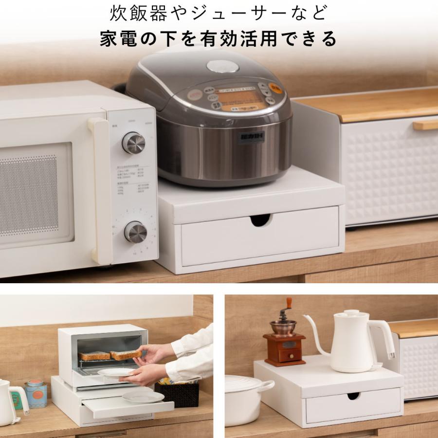 新品 国産品 天然木 レンジ下スライドトレー　スライドテーブル Amazon｜山善(YAMAZEN) レンジ下 スライドテーブル 1段 家電下