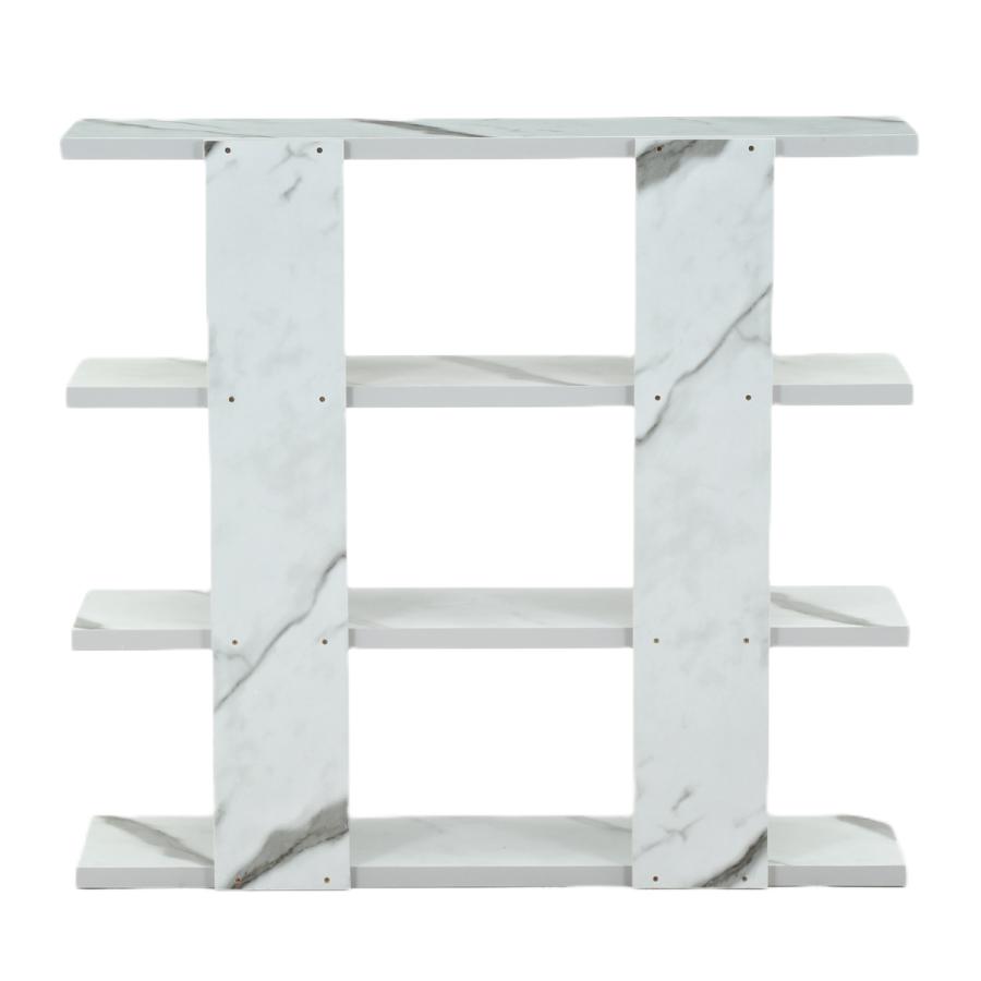 不二貿易（Fuji Boeki） オープンシェルフ 4段 ワイド 大理石調 幅