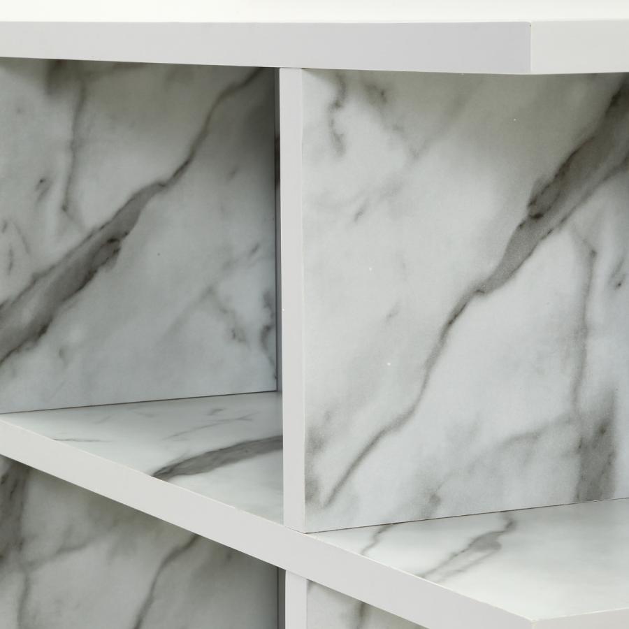 オープンシェルフ４段幅広　大理石柄　幅120ｃｍ×高さ108.5mm 不二貿易（Fuji Boeki） オープンシェルフ 4段 ワイド 大理石調 幅