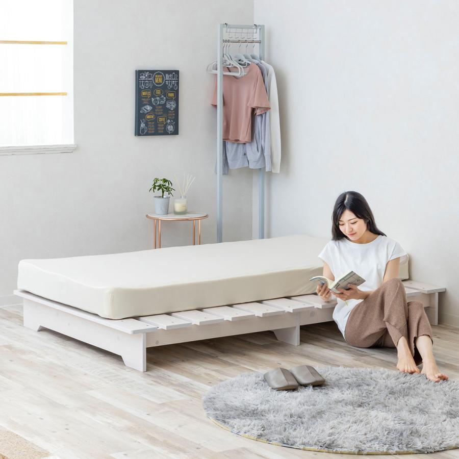 サン・ハーベスト ベッド ダブル ステージタイプ 天然木 並べて使える