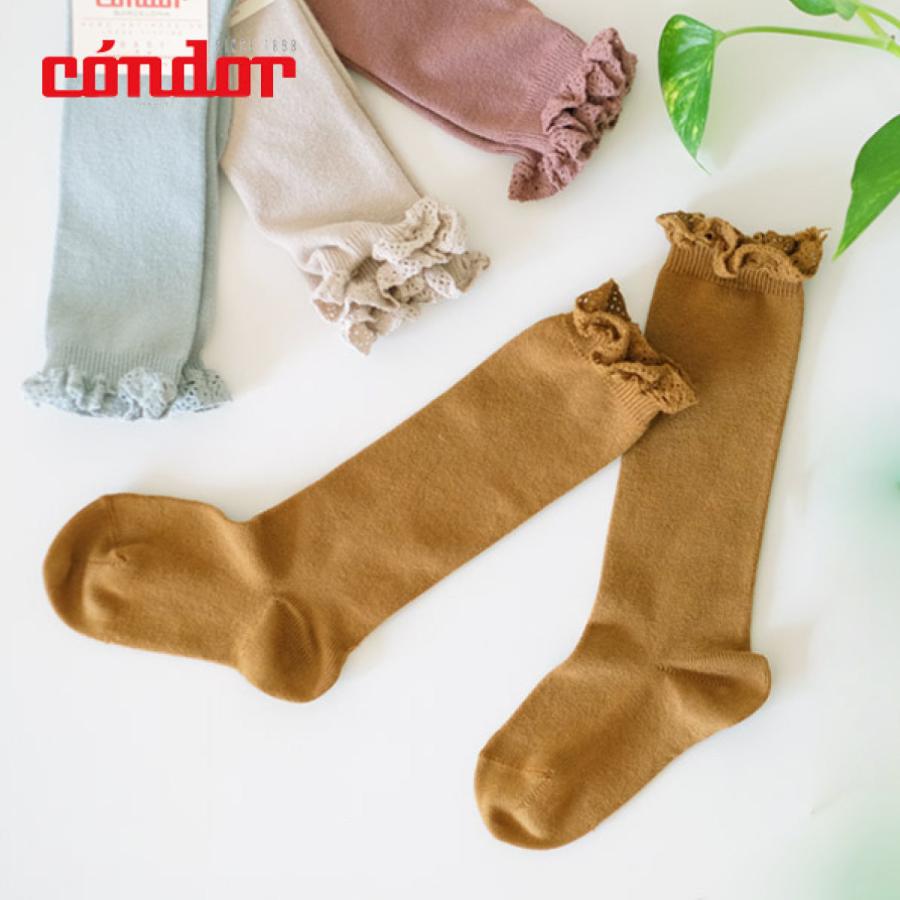 靴下 condor 子供用 5〜6歳 Knee socks with lace edging cuff （ コンドル 子供用靴下 キッズ レースエッジングカフ ニーソックス ）｜colorfulbox｜19