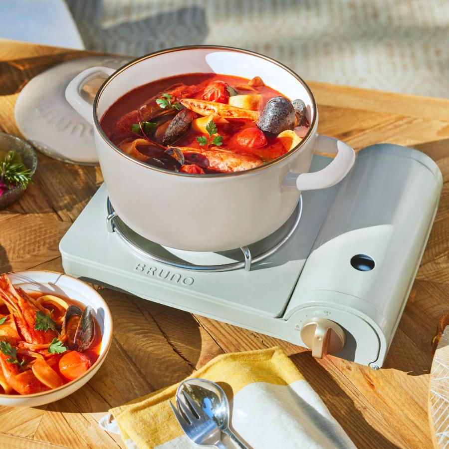 ブルーの両手鍋セット BRUNO（ブルーノ） ホーロー両手鍋 20cm IH対応 富士ホーロー