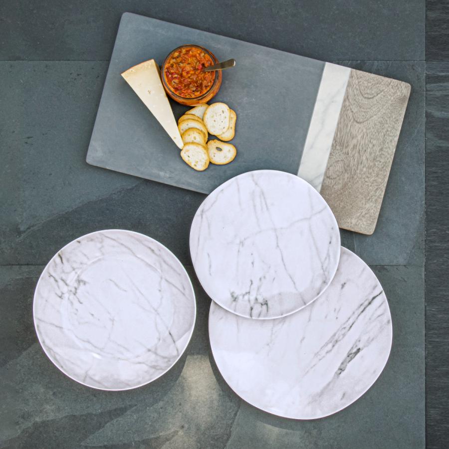 プレート 27cm 大理石風 プラスチック メラミン （ 食洗機対応 お皿