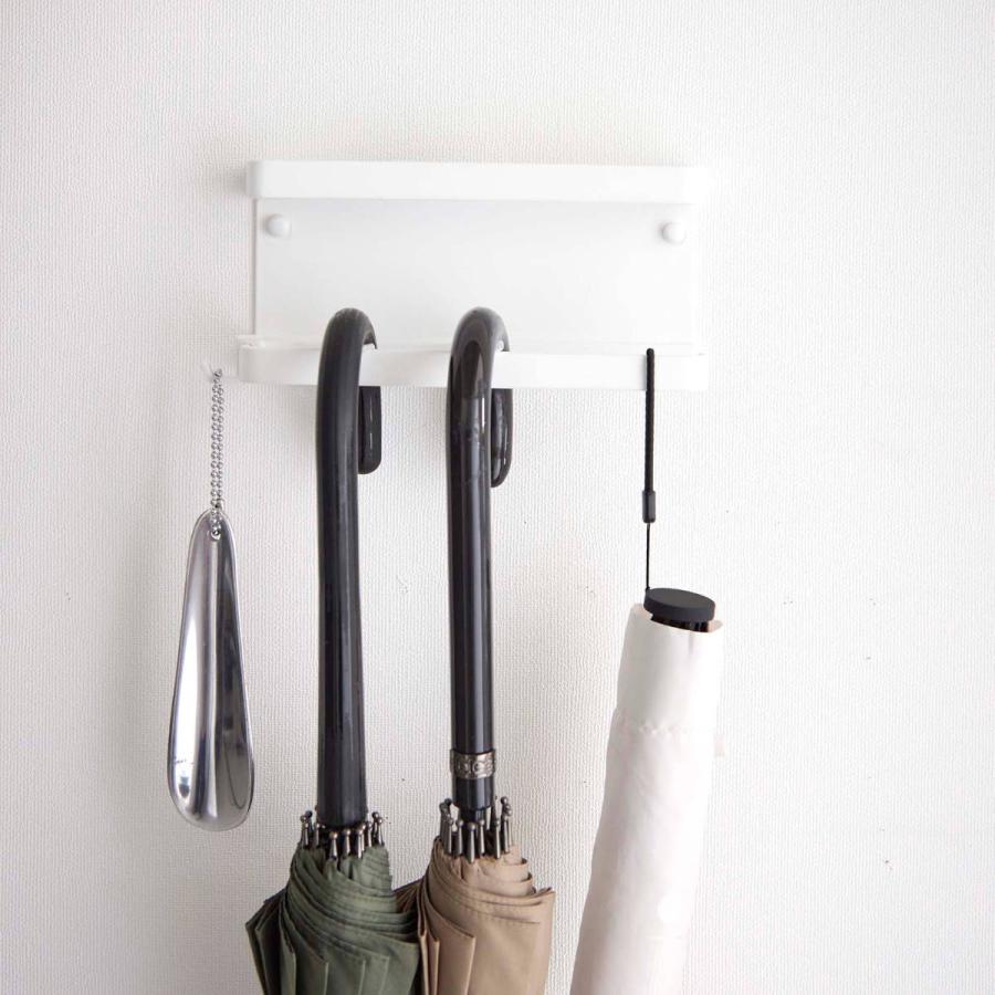 山崎実業 smart 石こうボード壁対応 トレー付きアンブレラホルダー