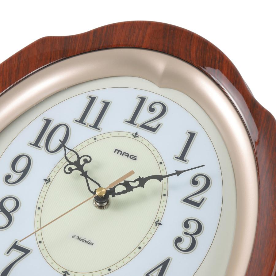 ノア精密 掛け時計 電波時計 振り子時計 計8曲 我が家の演奏会 （ 時計