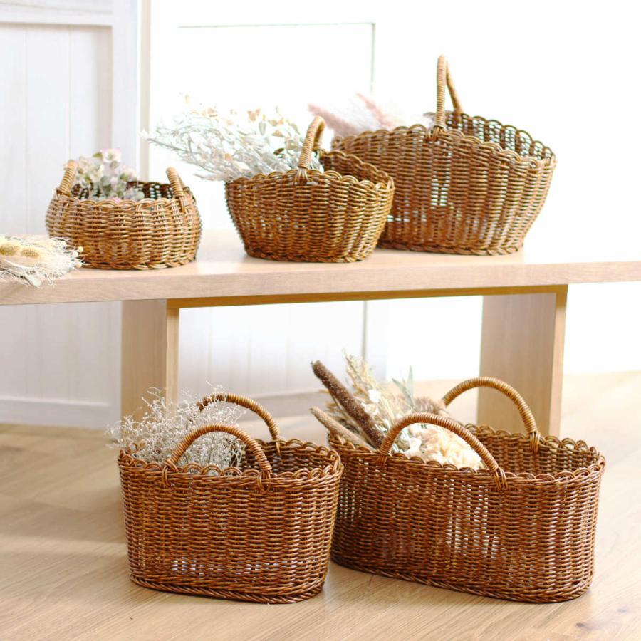 Creer ユティル オーバルハンドルバスケットL 洗える かご バスケット