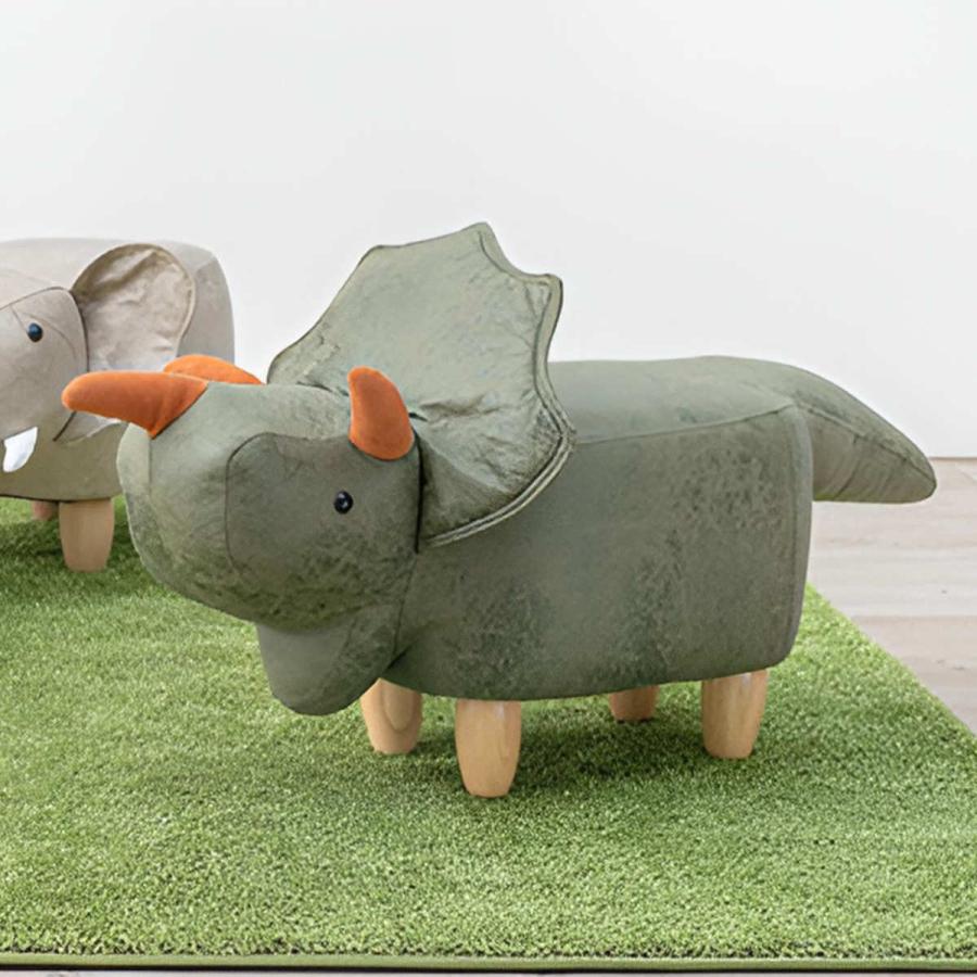 HAGiHARA（萩原） スツール 座面高36cm 木製脚 トリケラトプス