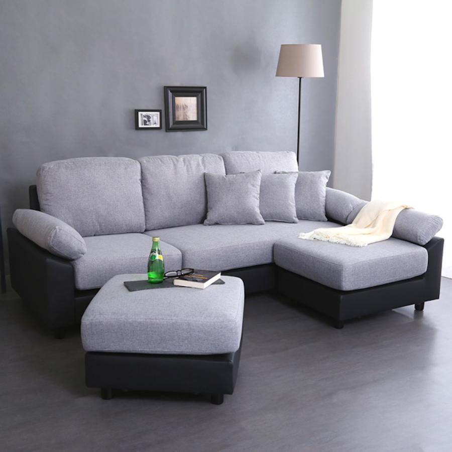 カウチソファー KP-79【ご来店頂ける方限定】カウチソファ5点セット グレー系