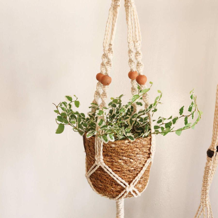 Creer 植木鉢 マクラメ ハンギングポットクレイ S 直径10cm （ かご